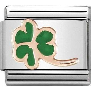 Nomination Rose Gold Four Leaf Clover Charm - Green