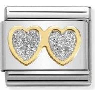 Nomination Double Hearts Glitter Charm - Silver