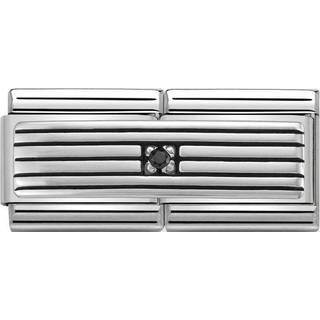 Nomination Double Link Cubic Zirconia Lines Charm - Silver