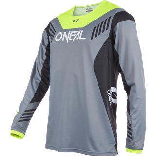 O'Neal Element FR Hybrid v.22 MTB trøje Grå / Neon Gul Junior - Størrelse X-Large