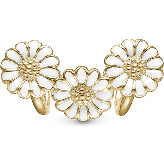 Christina Charm til læderarmbånd White Marguerite Trinity i forgyldt