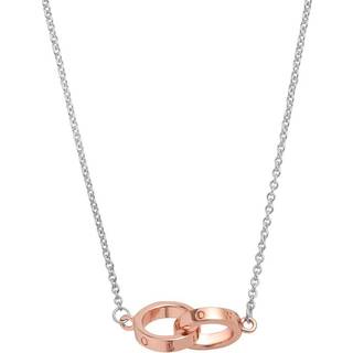 Olivia Burton Rose Gold + Silver Interlink Necklace - Adjustable