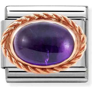 Nomination Rose Gold Amethyst Oval Charm - Purple