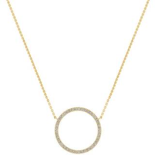 Cirkel 14 Karat Guld Vedhæng fra Smykkekæden med Diamanter 0,32 Carat W/SI