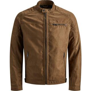 Plus Size Bikerjakke I Læderlook