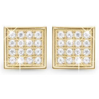 Christina Jewelry øreclips Square Topaz Balance i forgyldt med topas