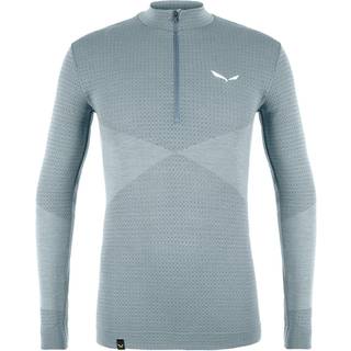 Salewa Zebru Med Warm AMR Half Zip Tee Merino undertøj Herrer størrelse M farve blå
