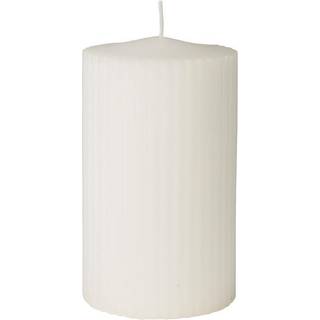 Bloklys hvid, rillet ø7x12cm. 50 timer 12 stk