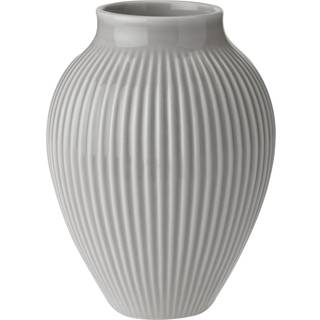 KNABSTRUP Vase 12,5 cm m/riller - grå