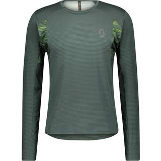 Scott Trail Run Langærmet T-Shirt XXL - Grøn Herre Løbetrøje til Trailrunning