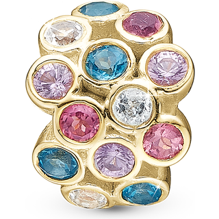 Christina Colourful Champagne forgyldt charm til læderarmbånd