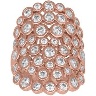 Joanli Nor - EMMYNOR ring m. zirkoner i rosa forgyldt sølv str 52**