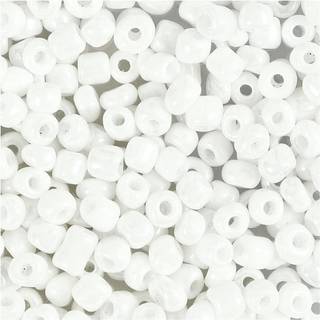 Hvide Rocaiperler 4 mm - 25g til Smykkefremstilling
