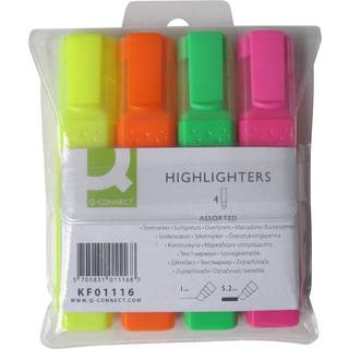 Q-connect tekstmarker 4 farver