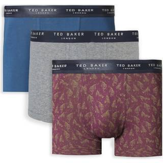 Ted Baker 3-pak Realasting Cotton Trunks - Black/Blue - Small * Kampagne *