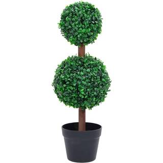 Kunstig Buksbom Med Krukke 71 Cm Kugleformet Grøn - 16 x 60 cm