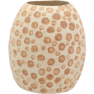 Tana Dekorationsvase fra Villa Collection - Creme/Nougat farve - Papmache