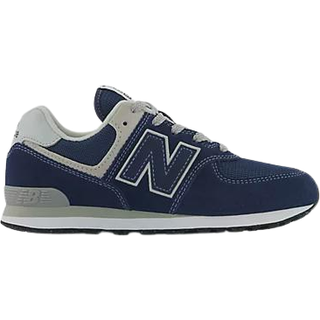 New Balance Børn 574 Core i Blå/Hvid læder, Størrelse 37.5