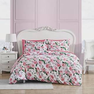 Betsey Johnson - King Duvet Cover Set Reversible Bedding With Matching Shams Chic Bedding Set (Blooming Roses Pink King)