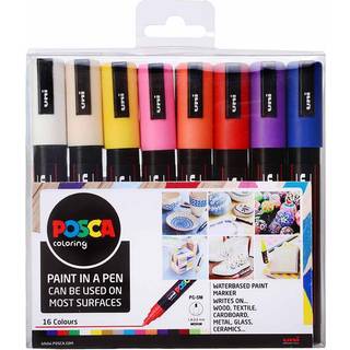 Posca Uni Marker PC-5M - 16 vandbaserede tuscher til alle overflader