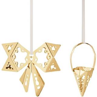 Georg Jensen jul 2022 Juleornament - Sløjfe og kræmmerhus - Guld