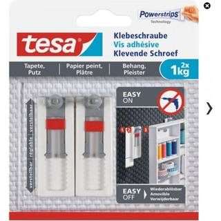 Tesa - Justerbar klæbeskrue til tapet og gips (1 kg) - 2 stk.