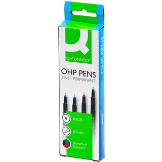 Q-connect overheadpen 0,5mm 4 farver