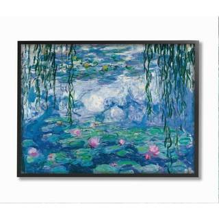 Stupell Industries Classic Water Lilies Maleri Pond Detail designet af Claude Monet Wall Art 16 X 20 Black Framed