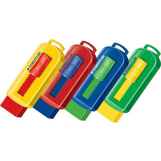 Viskelæder PVC frit m-skub funktion ass farver, Staedtler 525 PS1 S,12stk