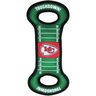 NFL Football Field HUNDLEGETJ med Squeaker. - KANSAS CITY CHIEFS - Til Tug Toss and Fetch. - Hrdt og holdbart kledyrslegetj