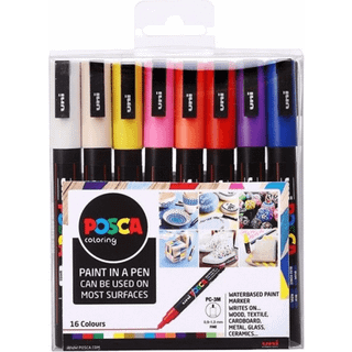 Posca Uni Marker Standard - 16 vandbaserede tuscher til alle overflader