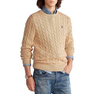 Polo Ralph Lauren Cotton Cable Pullover  Camel Melange