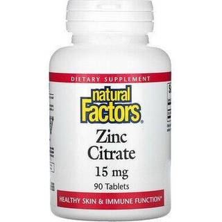 Natural Factors – Zinc Citrate 15 mg (90 tabletter)