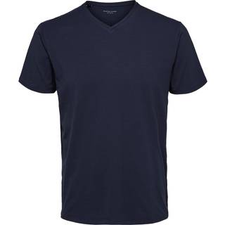 Selected t-shirt med v-hals i navy blazer til herre