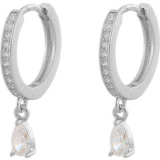 SNÖ of Sweden Camille Drop Ring Earring Silver/Clear 14,5mm
