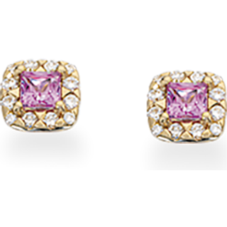 Scrouples Diana 14 Karat Guld Ørestikker med Pink Safir og Brillanter 0,12 Carat W/SI