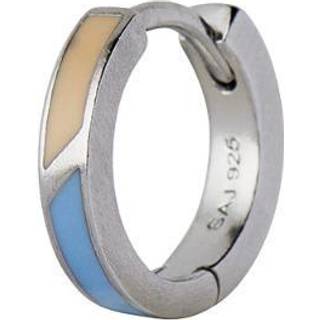 Stine A. Petit Circus Huggie Blue And Pale Peach Sterling Sølv Ørering med Emalje