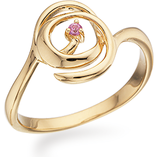Scrouples Ring i 14 Karat Guld med Pink Safir 712765