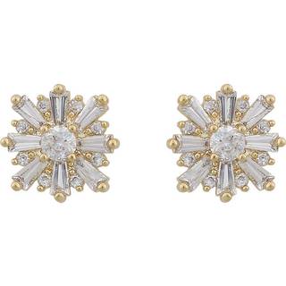 Snö Of Sweden Misty Round Earring Gold/Clear 10 mm