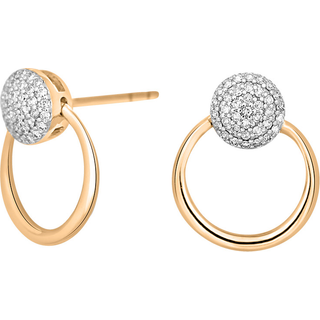 Siersbøl 14kt. guldvedhæng med diamant på i alt 0.02ct W/SI og forgyldt Sølv