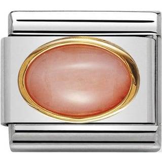 Nomination Classic - EDELSTEINE OVAL aus Edelstahl und 18K-Gold (KORALLE ROSA) - pink