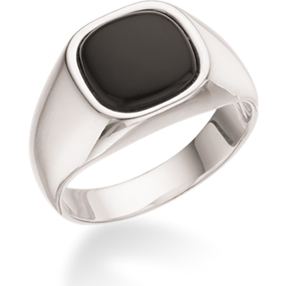 Signet Sterling Sølv Herrering fra Scrouples med Onyx
