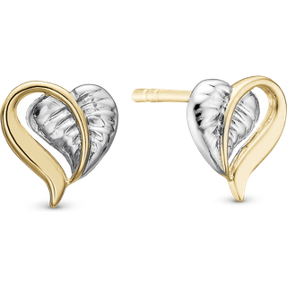 Leaf Of Love Ørestikker - Blankpoleret Forgyldt Sterling Sølv - Christina