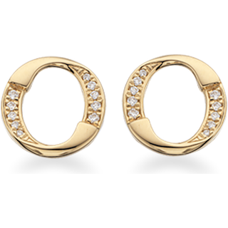 Scrouples Cirkel Øreringe i 14 Karat Guld med Brillanter 0,08 Carat W/SI