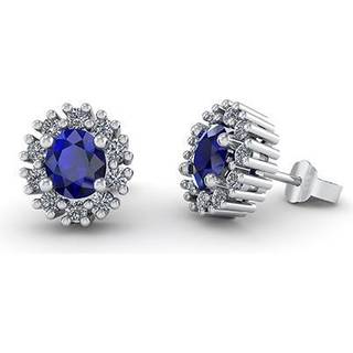 Henrik Ørsnes Design Ørestikker i 14 Karat Hvidguld med Safir og Diamanter 0,30 Carat W/SI