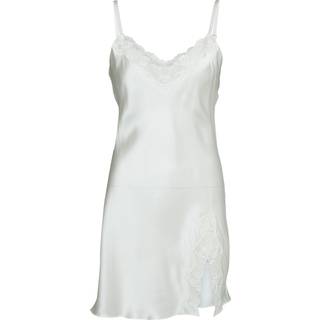 Lady Avenue Pure Silk Slip With Lace - Ivory - Small