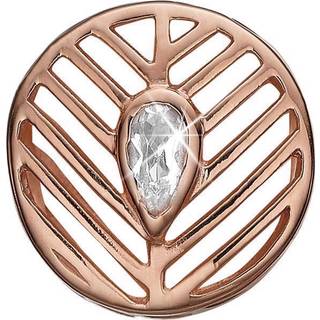 Christina Charm til læderarmbånd Open Leaf i rosaforgyldt med 1 topas