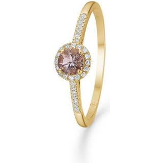 Mads Z - Madeleine ring i 14kt. guld m. granat og 0,08ct. diamanter