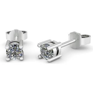 Henrik Ørsnes Design 14 Karat Hvidguld Øreringe med Diamanter 0,20 Carat W/SI