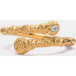 IX Studios Crunchy White Nature Ring 22 kt. Forgyldt Sølv DMN0315GDWH-50 - Unisex - 925 Sterling Silver